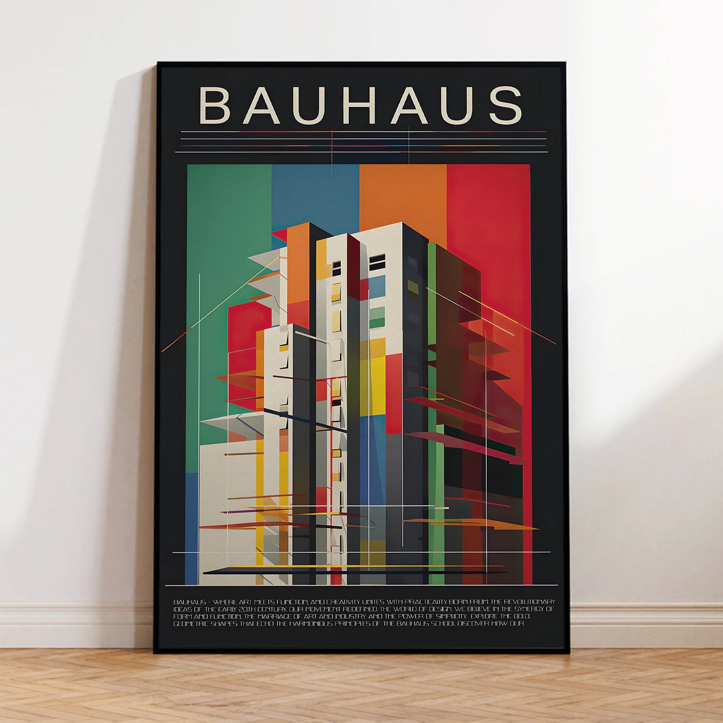 Retro Bauhaus Geometry Canvas Wall Art | Minimalist Poster