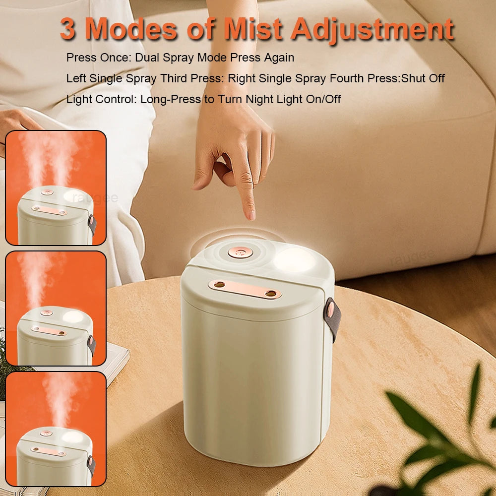 1.3L Air Humidifier Professional Large Capacity Humidifier for Home Double Spray Port Cool Mist Maker Humidifier with LED Light Peaceful Pleasures Health and Wellness