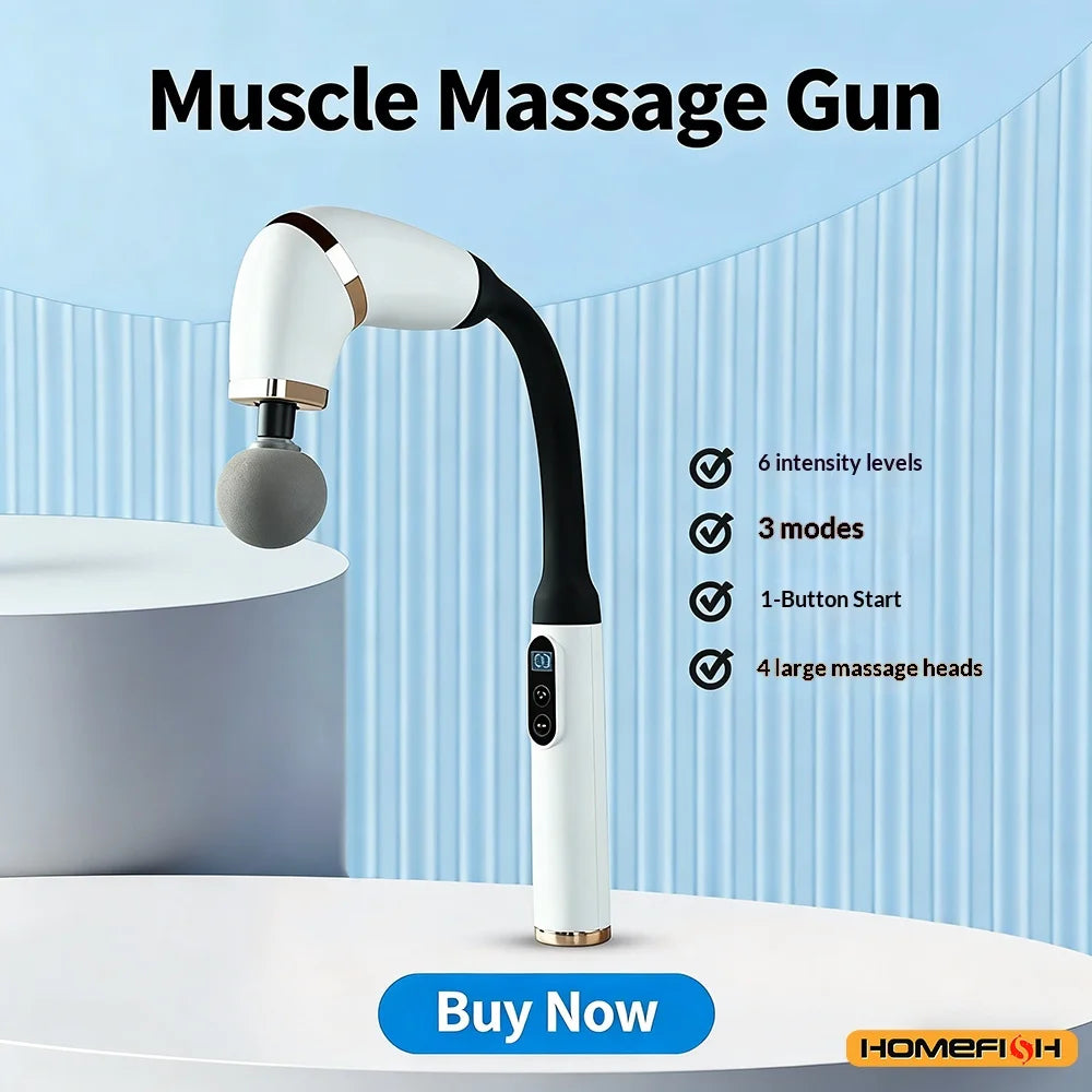 HOMEFISH Rechargeable Percussion Massage Gun – Back & Body