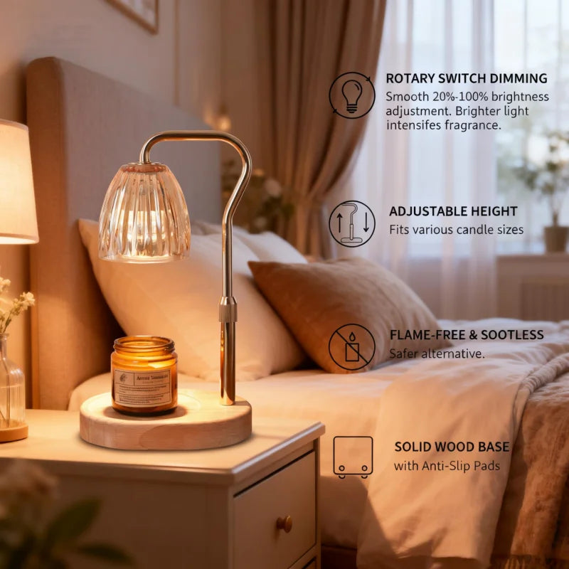 RUNTOIN 35W Dimmable Candle Warmer Lamp – Adjustable Height