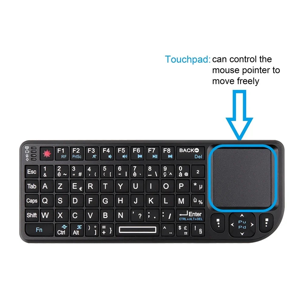 AyeBeau RGB Mini Wireless Keyboard Touchpad | French Spanish Russian