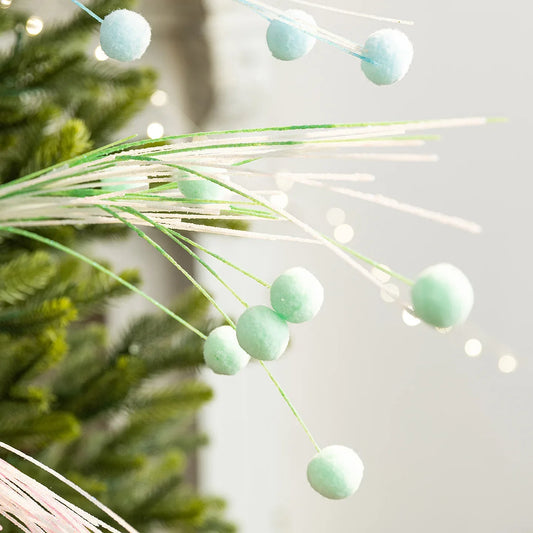 Pink Glitter Berry Stem Picks – Christmas Tree & DIY Craft Decor Holiday Craft Pick Oasis Select