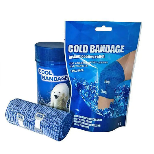 Ice Bandage for Sports Muscle Soreness Ice Application for Ankle Protection Shoulder Sprain and Bruising Rapid Cooling Peaceful Pleasures Health and Wellness blue 10cmx3.2m