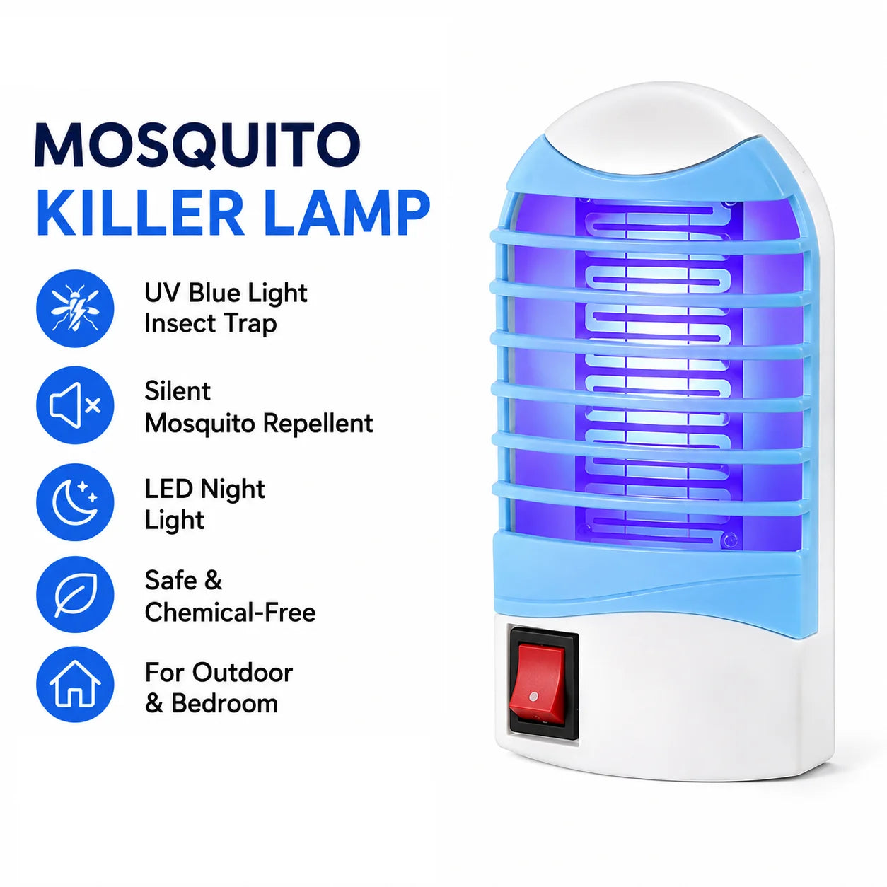 UV LED Mosquito Killer Lamp – Silent Indoor & Outdoor Insect Trap
