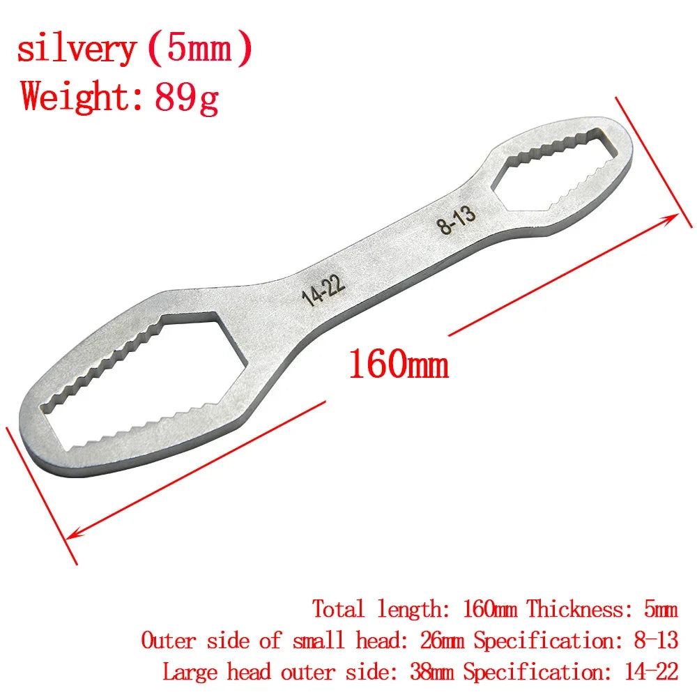 3-17mm multifunctional double end box wrench 8-22mm hexagonal solid wrench for tightening various diameter screws and nuts Peaceful Pleasures Health and Wellness Silver 8-22mm