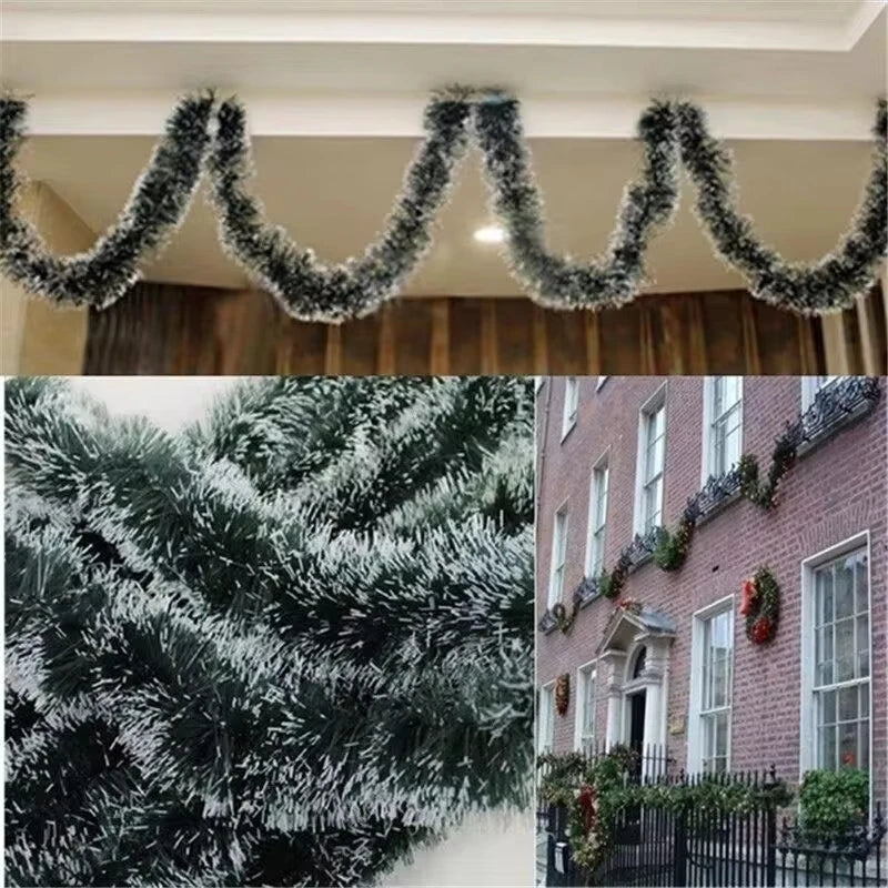 1PCS 2M Christmas Eve Decoration Bar Tops Ribbon Garland Christmas Tree Kitchen Ornaments Wedding Party Decoration Prop Peaceful Pleasures Health and Wellness