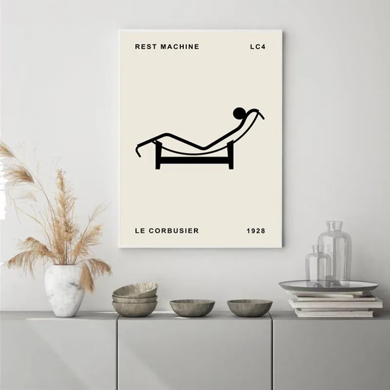 Classic Farnsworth House Bauhaus Design Abstract Architecture Poster Canvas Painting Wall Art Pictures Home Interior Decor Peaceful Pleasures Health and Wellness