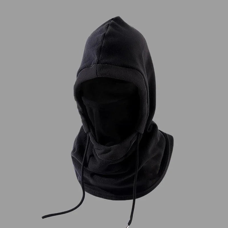 1PC Winter Fleece Neck Warmer Balaclava, Adjustable Drawstring Hood, Lightweight Soft Unisex Ski Mask for Cycling Outdoor Sports Peaceful Pleasures Health and Wellness Black