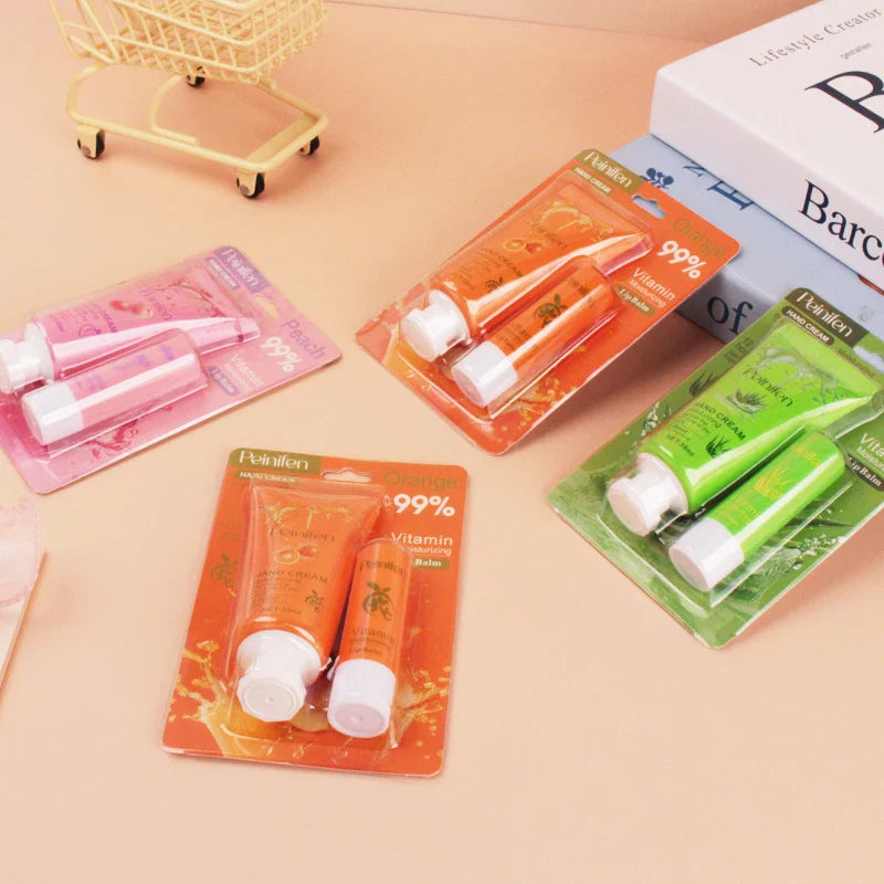 Peinifen Hand Cream & Color-Changing Lip Balm Set – Vitamin E