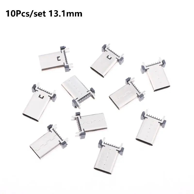 10pcs/set Type C Female Socket 16Pin 180 Degree USB Connector Easy Soldering For Smartphone Motherboards Replacement Parts Peaceful Pleasures Health and Wellness A5