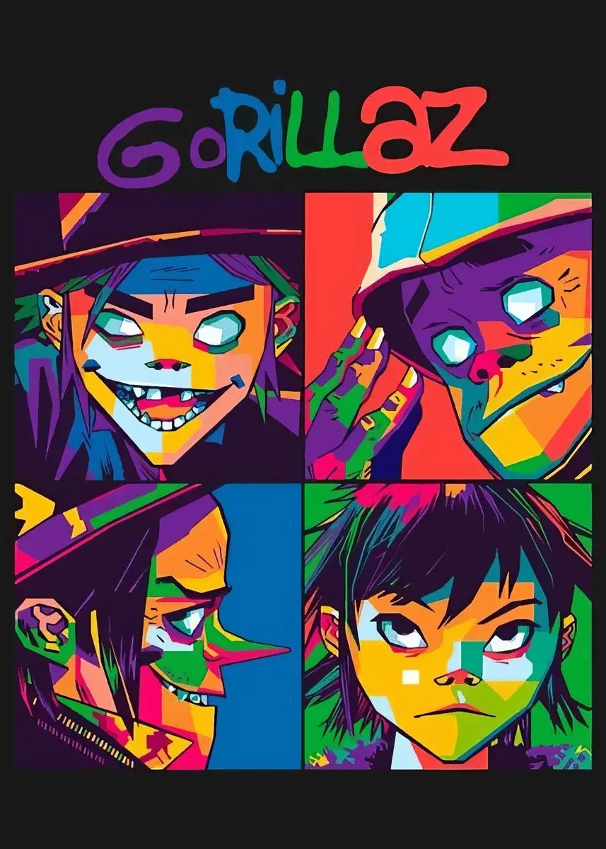 Gorillaz Canvas Wall Art Poster | Hip Hop Music Fan Decor