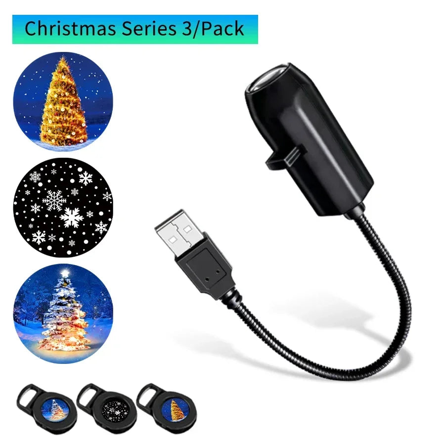 USB Projection Night Light – Planet, Halloween & Christmas Lamp