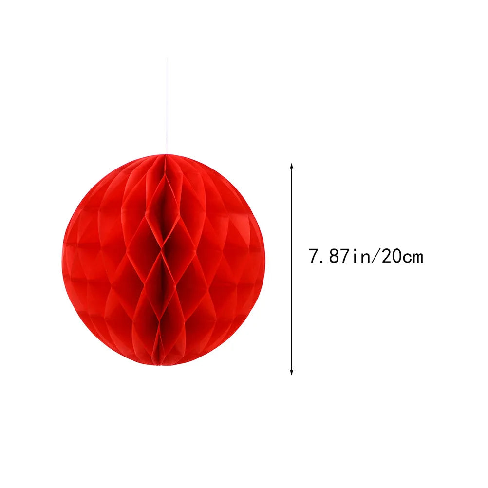 3Pcs 8 Inch Wedding Paper Ball Decor Honeycomb Lanterns for Party Festival Christening Dinner Show Hallway Wall Tree Decoration Peaceful Pleasures Health and Wellness