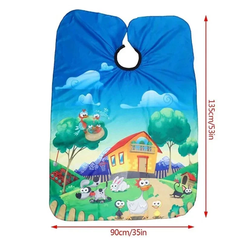 Kids Hair Cutting Cape – Nylon Barber Apron for Boys & Girls