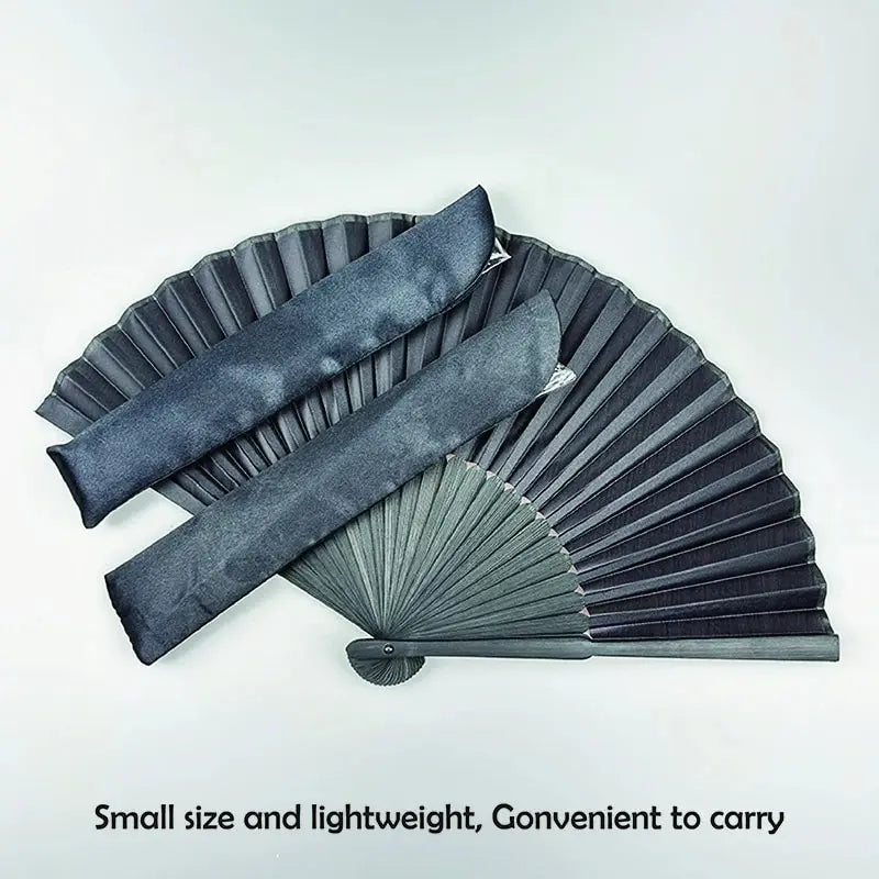 Chinese Style Black Vintage Hand Fan Folding Fans Dance Wedding Party Favor Chinese Dance Party Folding Fans Peaceful Pleasures Health and Wellness