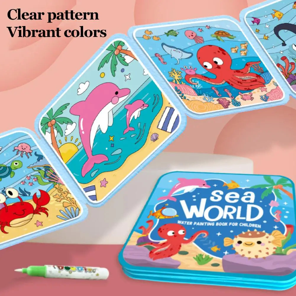 Magic Water Drawing Book for Kids – Reusable Coloring Book