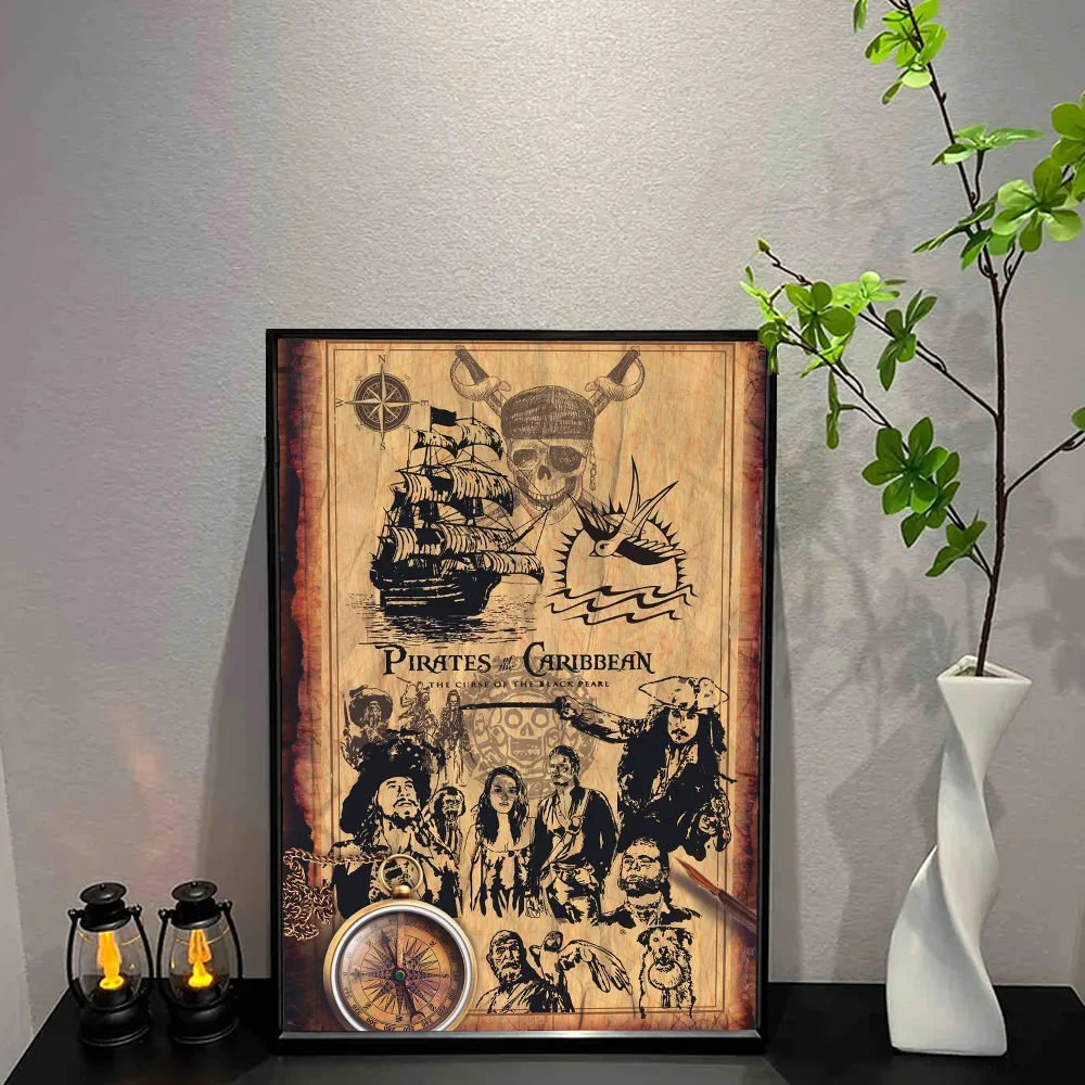 Pirates of the Caribbean Canvas Wall Art Poster – Unframed
