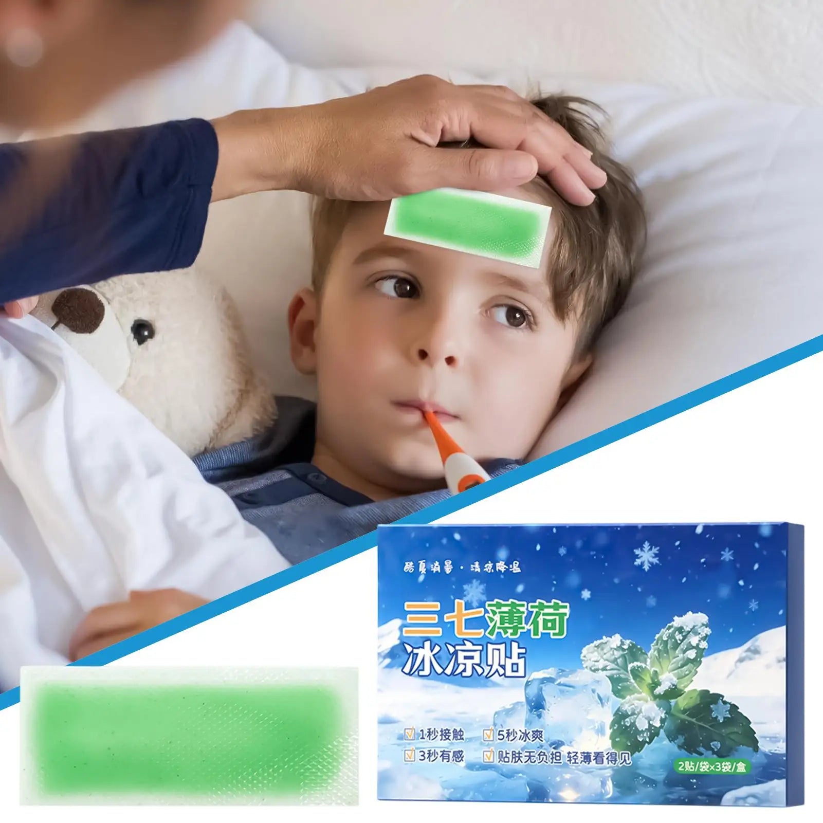 Cooling Forehead Patches Hot Weather Cooling Gel Strips Adhesive Fever Reducer Sheets For Travel Camping Outdoor Commute Peaceful Pleasures Health and Wellness