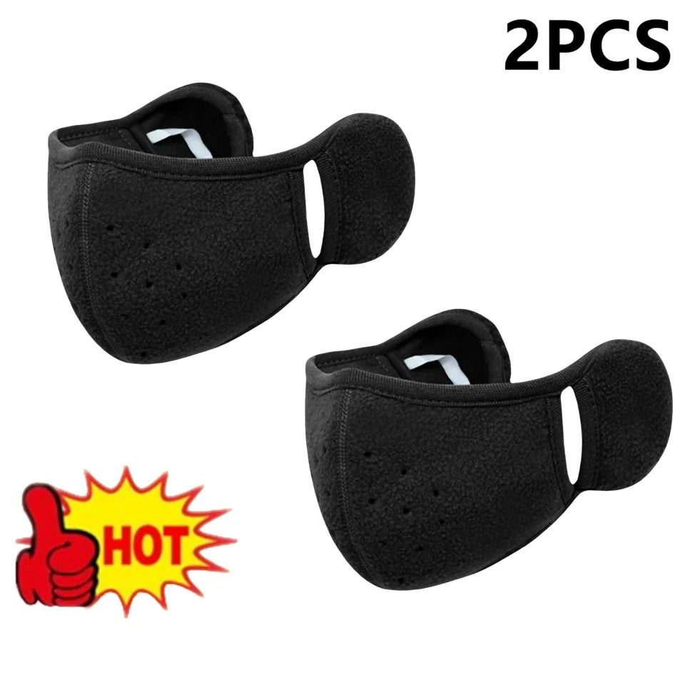 Winter Fleece Earmuffs & Windproof Face Mask – Unisex 2-Pack Winter Ear Warmer Mask Peaceful Pleasures Health and Wellness