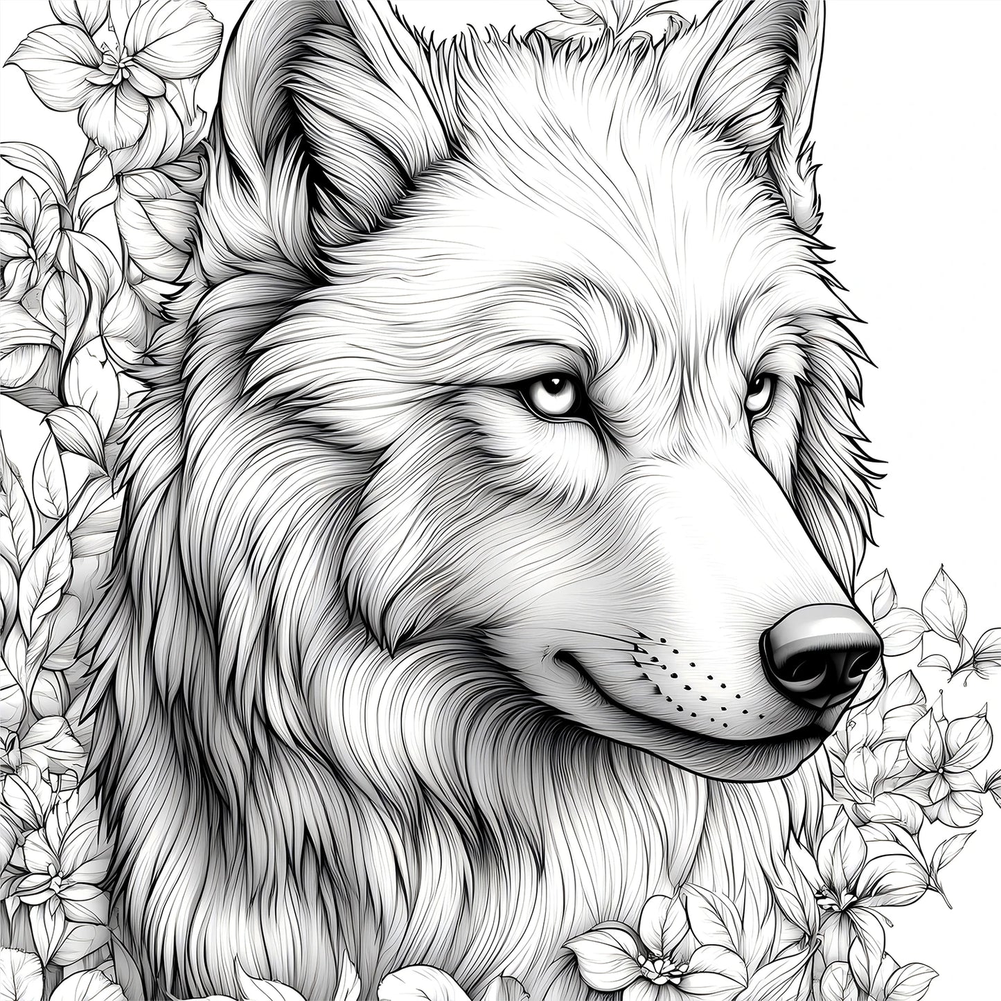Bview Art Adult Wolf Coloring Book Therapy Stress Relief 20 Detailed