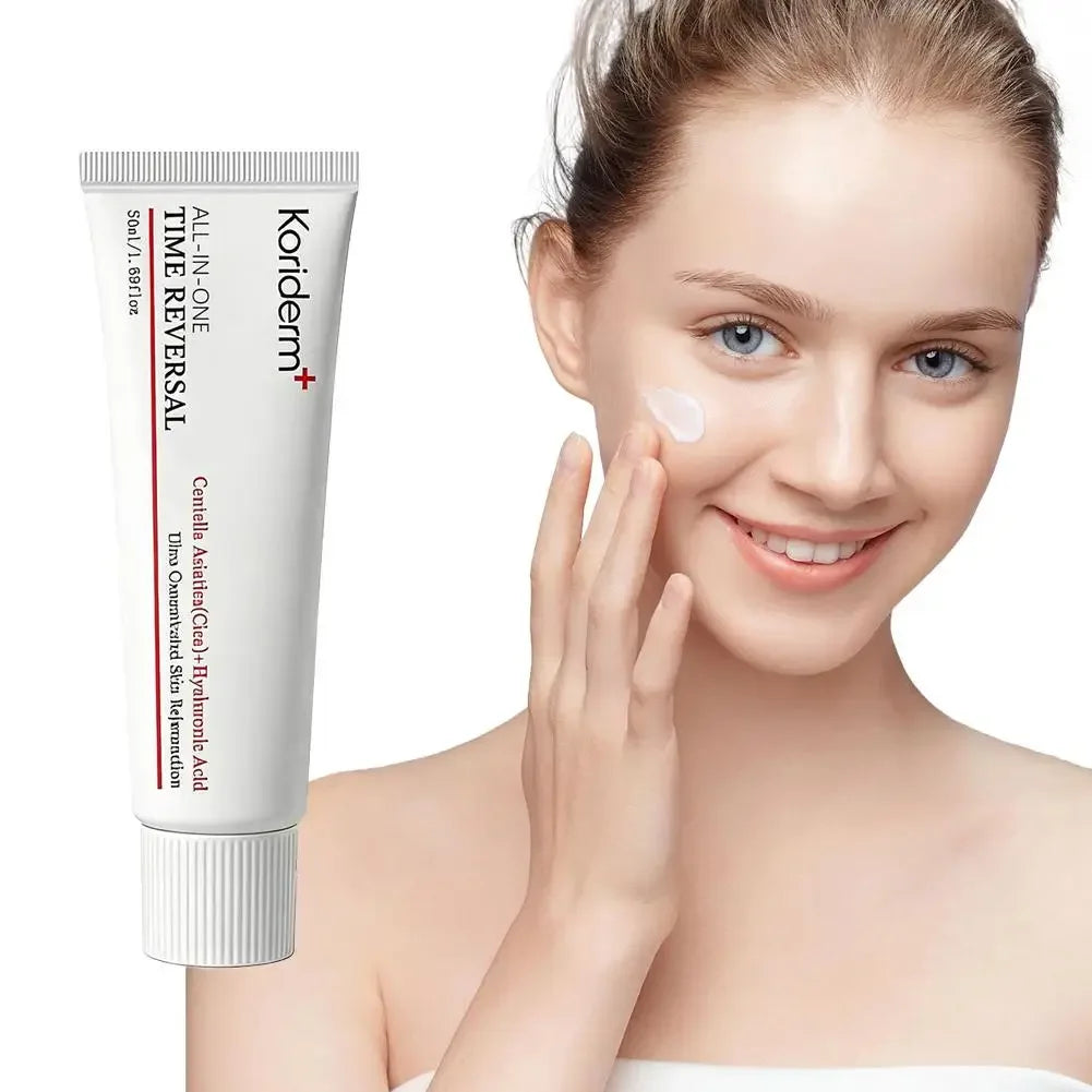 Korean Centella Asiatica Hyaluronic Acid Time Reverse Cream - Fast-Absorbing, Brightening, Ultra Oxidative Stress Reformation Peaceful Pleasures Health and Wellness