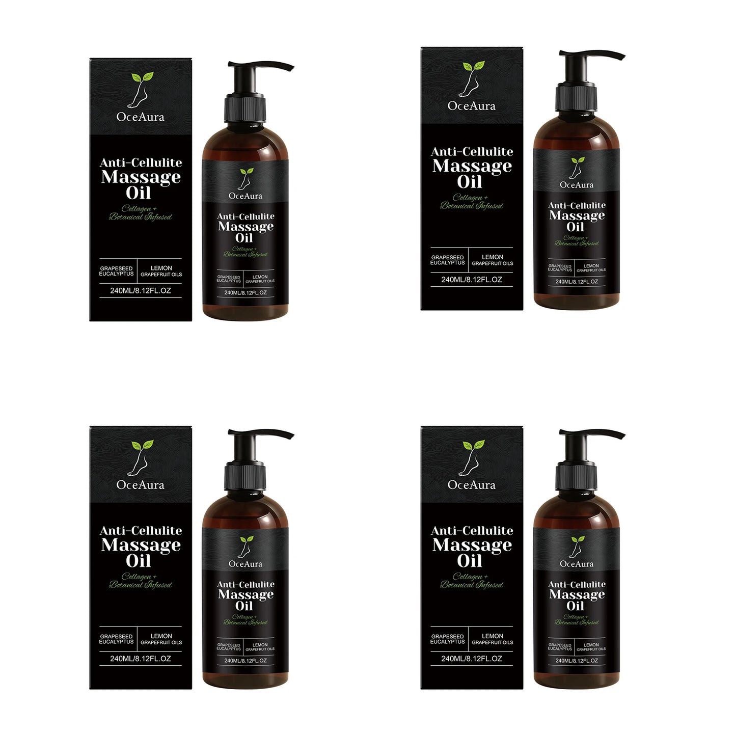 Collagen Anti-Cellulite Massage Oil Abdomen Thigh Firming Nourishing Dry Skin Glowing Soothing Revitalizing Tightening Body Oil Peaceful Pleasures Health and Wellness 960ml boxed