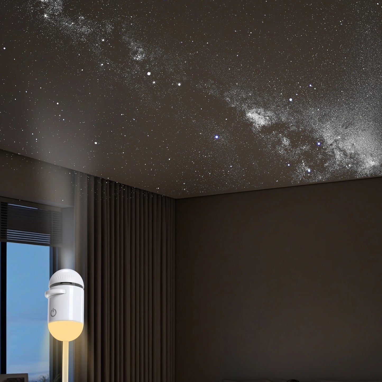 2-in-1 Galaxy Projector Night Light Multi Projection Films Starry Sky Night Light USB Projection Lamp for Bedroom Ceiling Wall Peaceful Pleasures Health and Wellness
