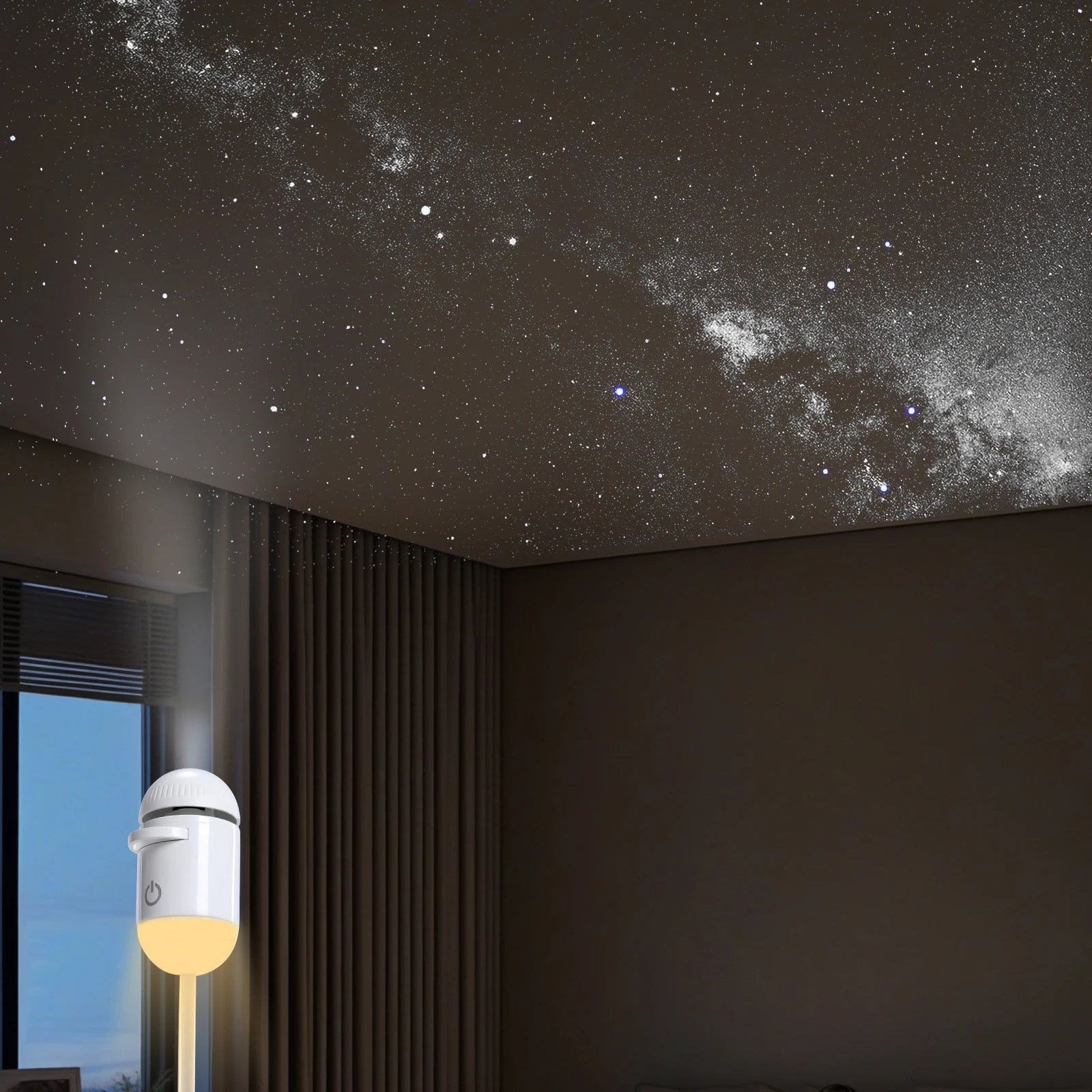 2-in-1 Galaxy Projector Night Light Multi Projection Films Starry Sky Night Light USB Projection Lamp for Bedroom Ceiling Wall Peaceful Pleasures Health and Wellness