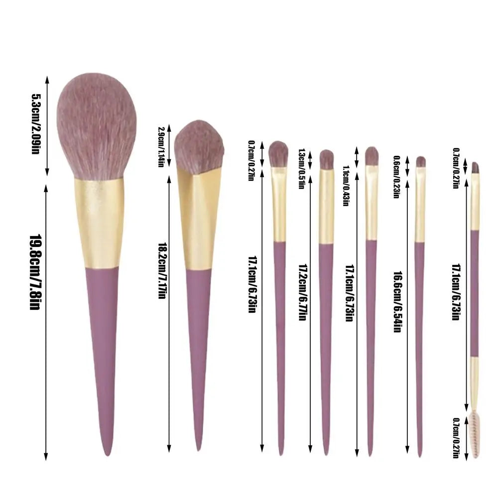 9-Piece Makeup Brush Set with Storage Bag | Foundation & Eye