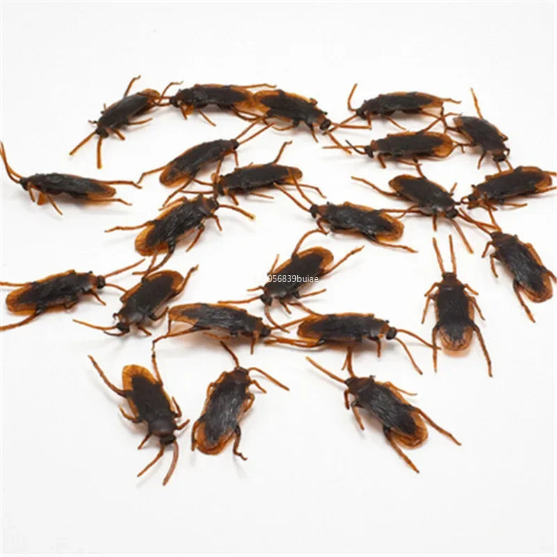 20/10pcs Special Lifelike Model Simulation Fake Rubber Cock Cockroach Roach Bug Roaches Prank Funny Trick Joke April Fools Prank Peaceful Pleasures Health and Wellness