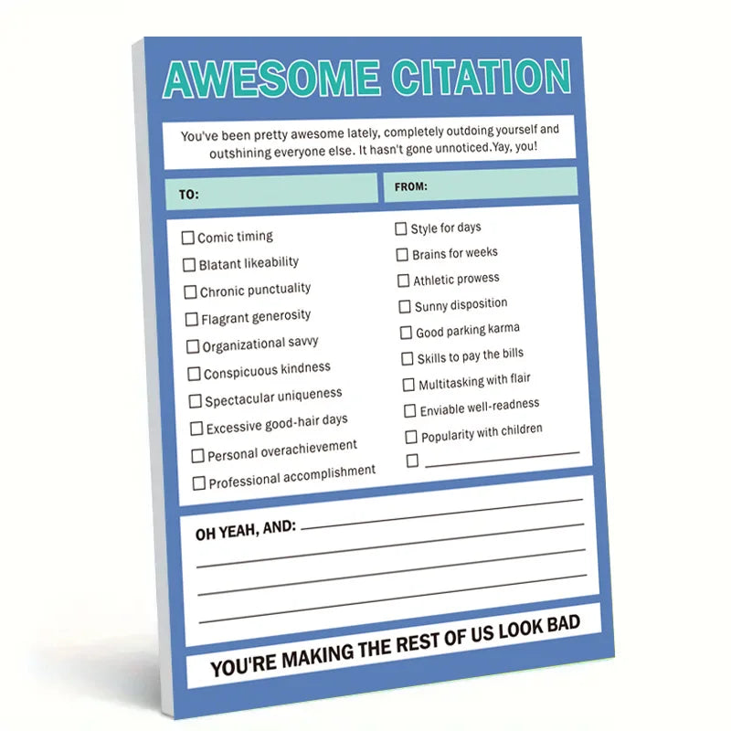 50 Sheets Work Notebook Praising Emotions Apologizing Notes
