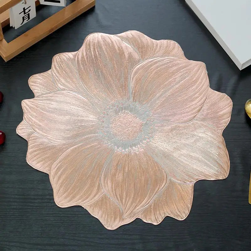 Lotus Flower PVC Placemat – Heat Resistant & Waterproof
