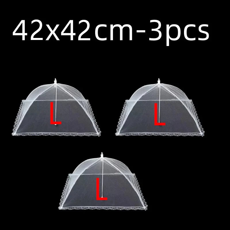 Collapsible Mesh Food Cover – Pop-Up Fly Screen Tent for Outdoors & BBQ Peaceful Pleasures Health and Wellness 17inch 43x43cm 3pcs