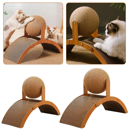 Cat Scratching Ball on Stand | 360° Rotating Sisal Toy Cat Scratching Toy Oasis Select Large