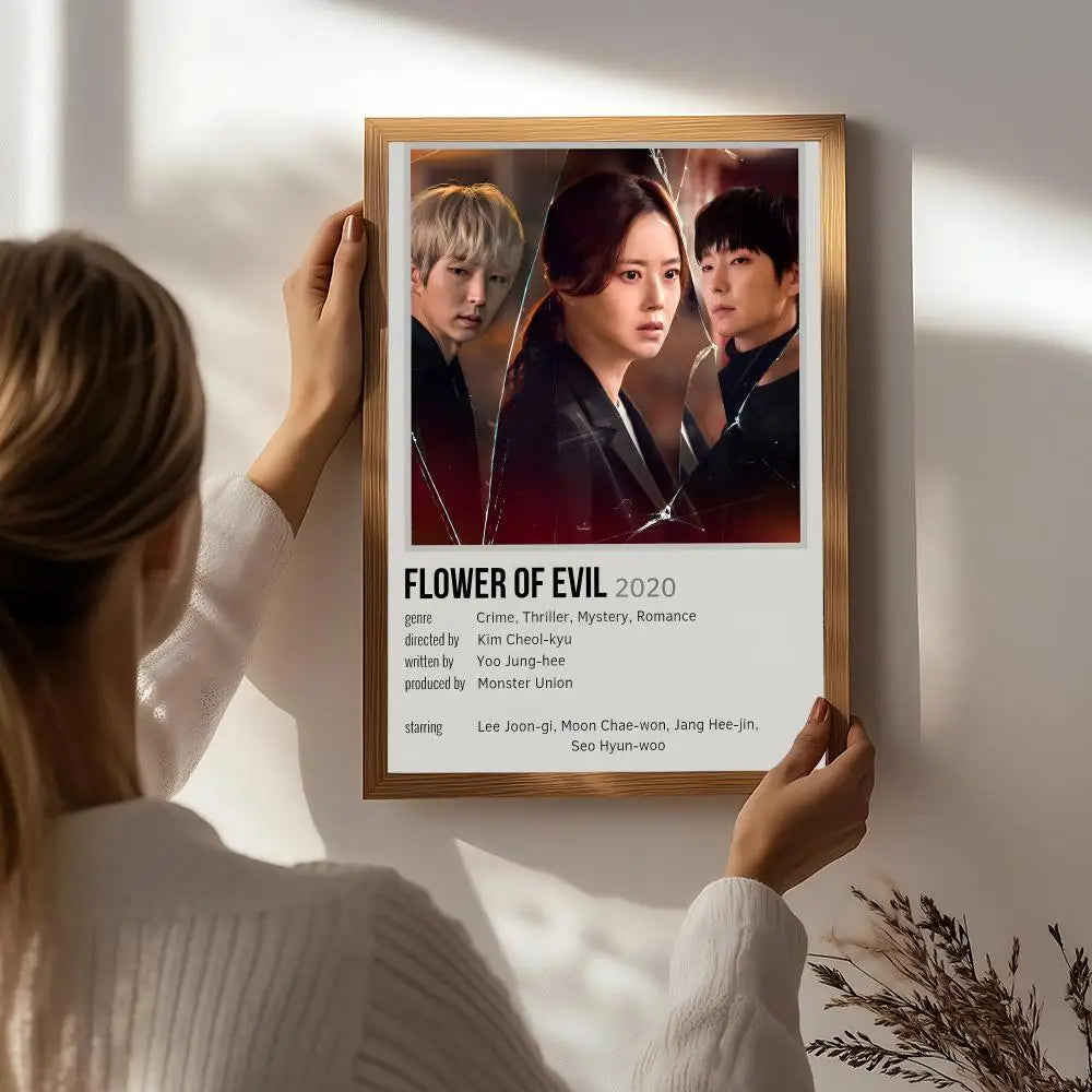 Drama F-Flower of Evil Poster HD Self Adhesive Waterproof Wall Art Ideal for Home Office Dorm Bedroom Great Gift Peaceful Pleasures Health and Wellness White3 15X20cmNoframe