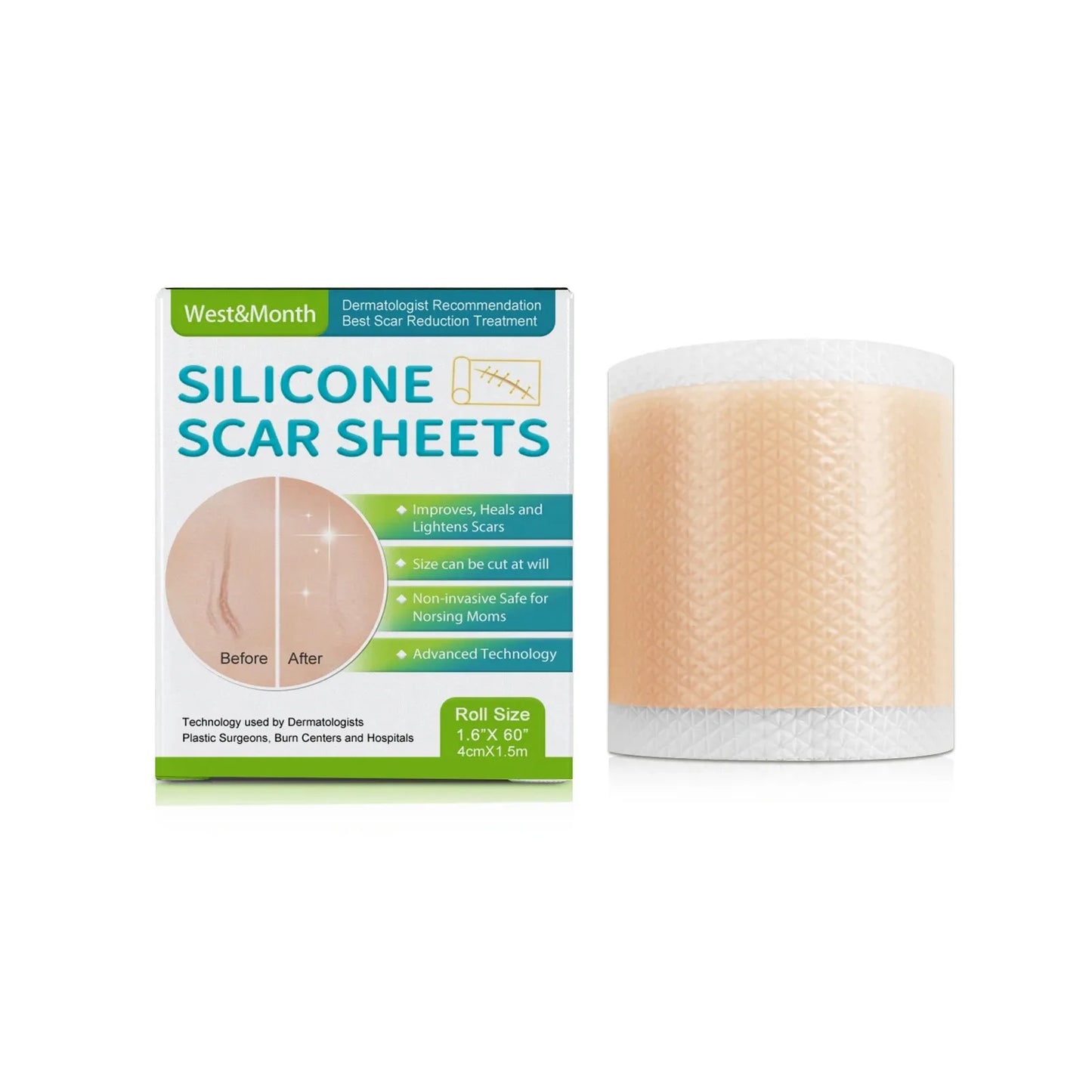 Silicone Scar Sheets Roll 4cm×150cm | Reusable Scar Tape