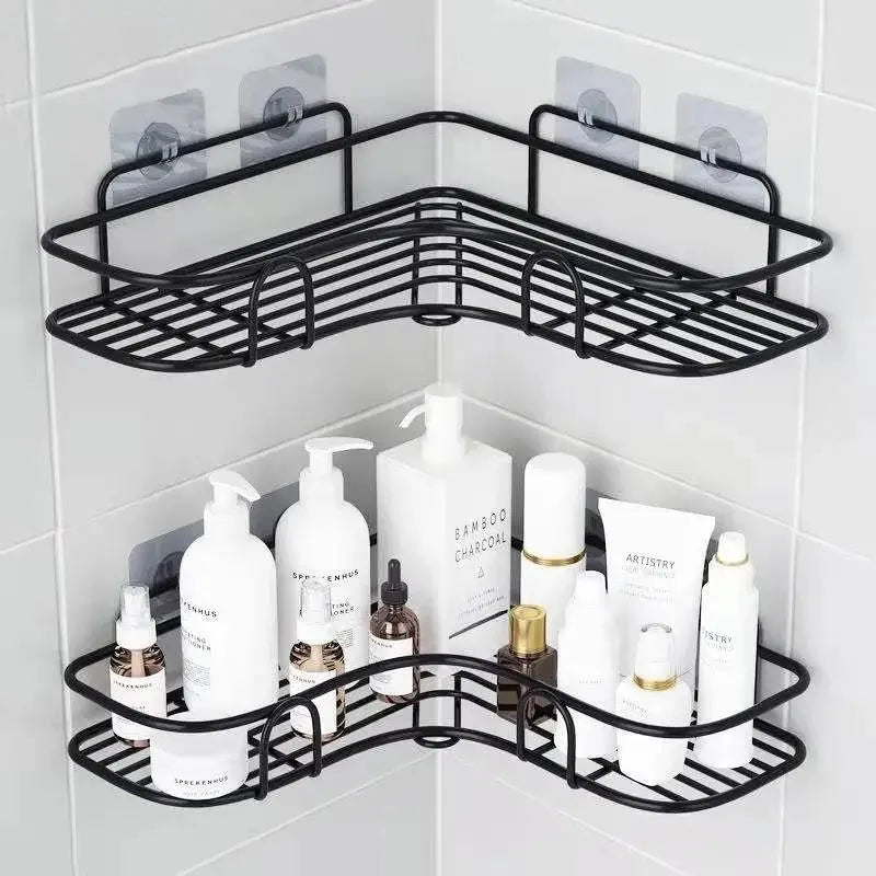 No-Drill Metal Wall Shelf | Bathroom & Kitchen Organizer