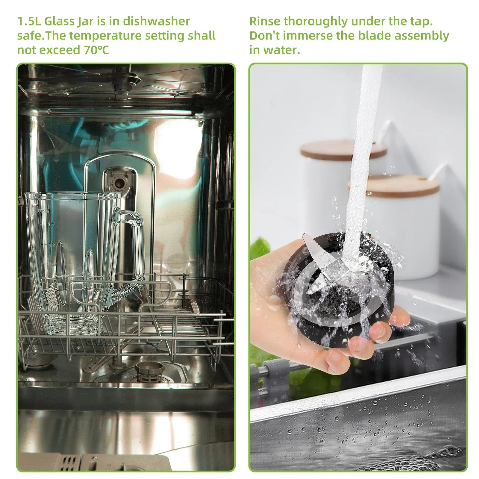 BioloMix 1300W 2-in-1 Blender – 1.5L Glass Jar & Travel Cup Blender BioloMix