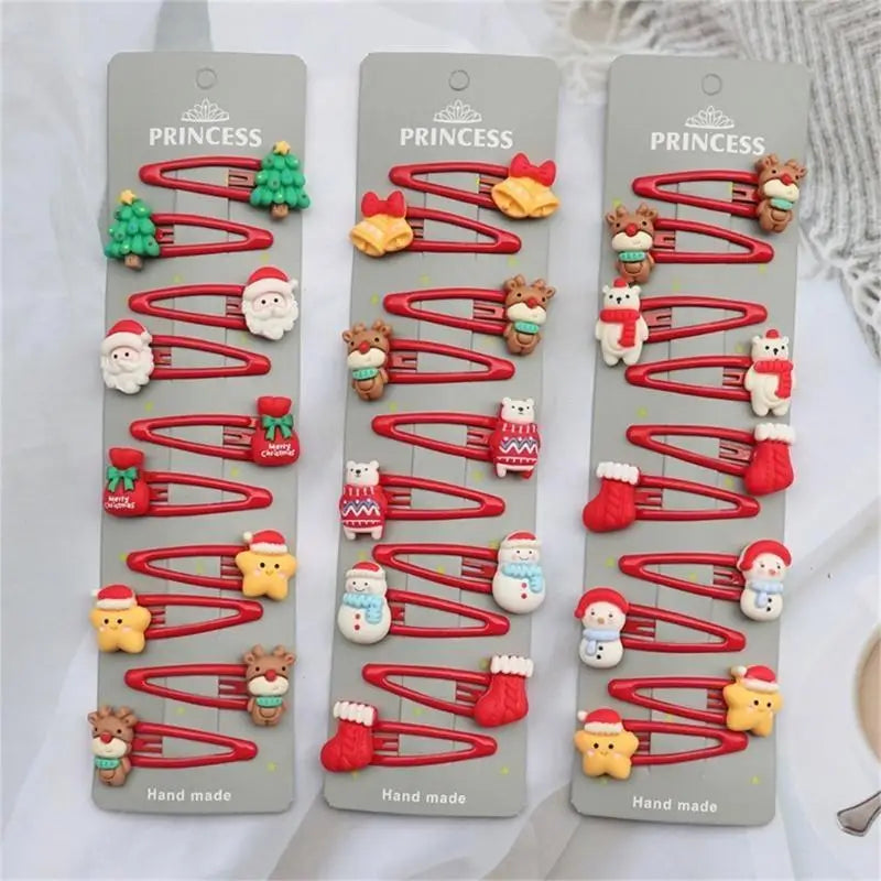 Christmas Hair Clips for Girls – Holiday Barrette Set 8–10pc