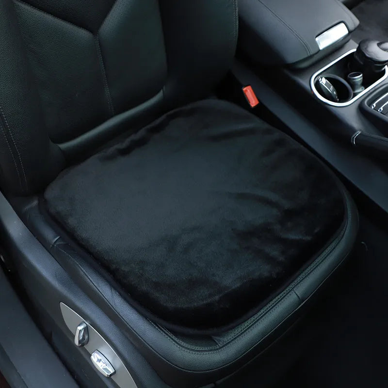 Cute Pink Plush Car Seat Cushion | Soft Winter Warm Car Pad