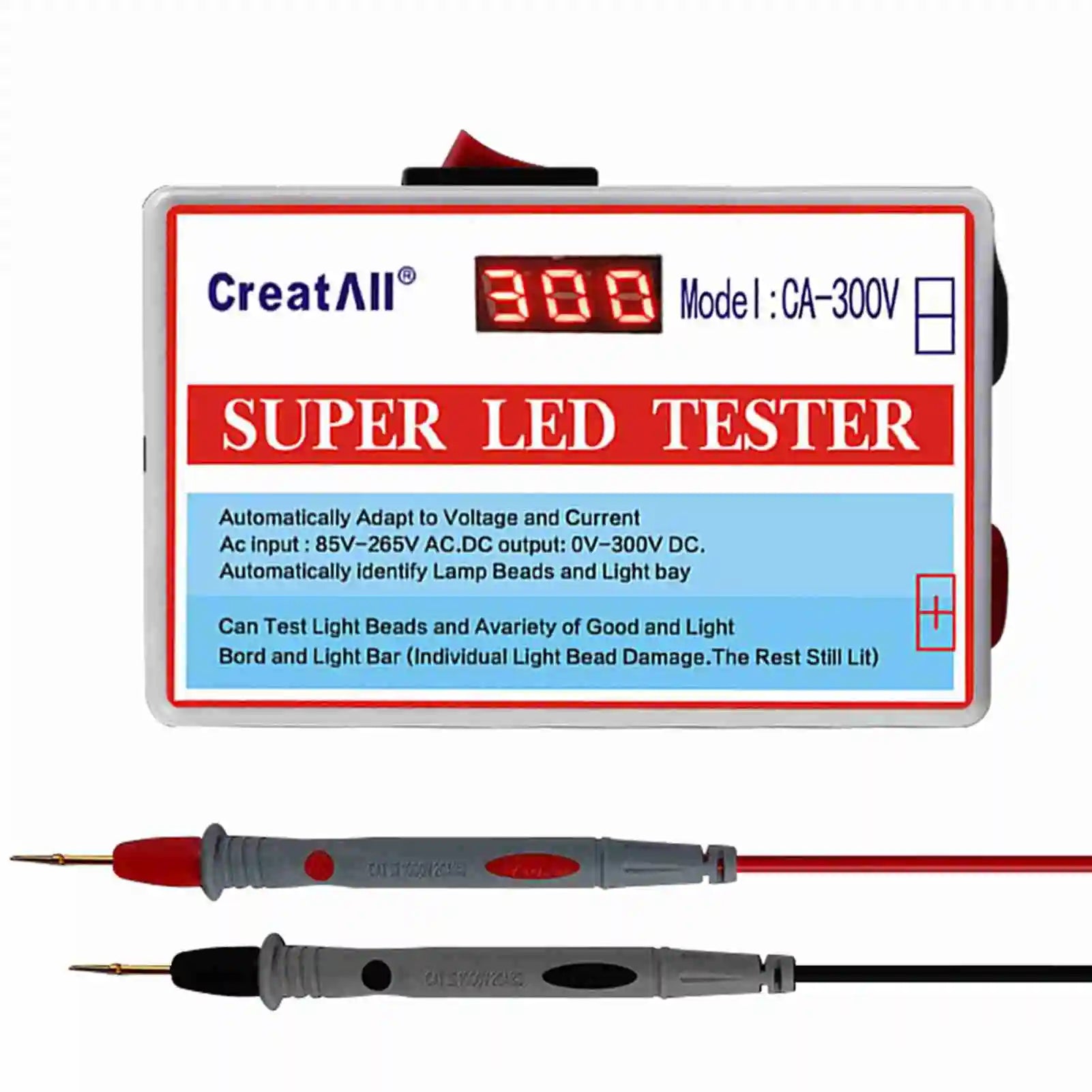 CA-300V Portable LED Lamp Beads Light Bar TV Backlight Tester LED Strips Beads Lamp Board Test Tool Capacitance Diode Voltage Peaceful Pleasures Health and Wellness EU