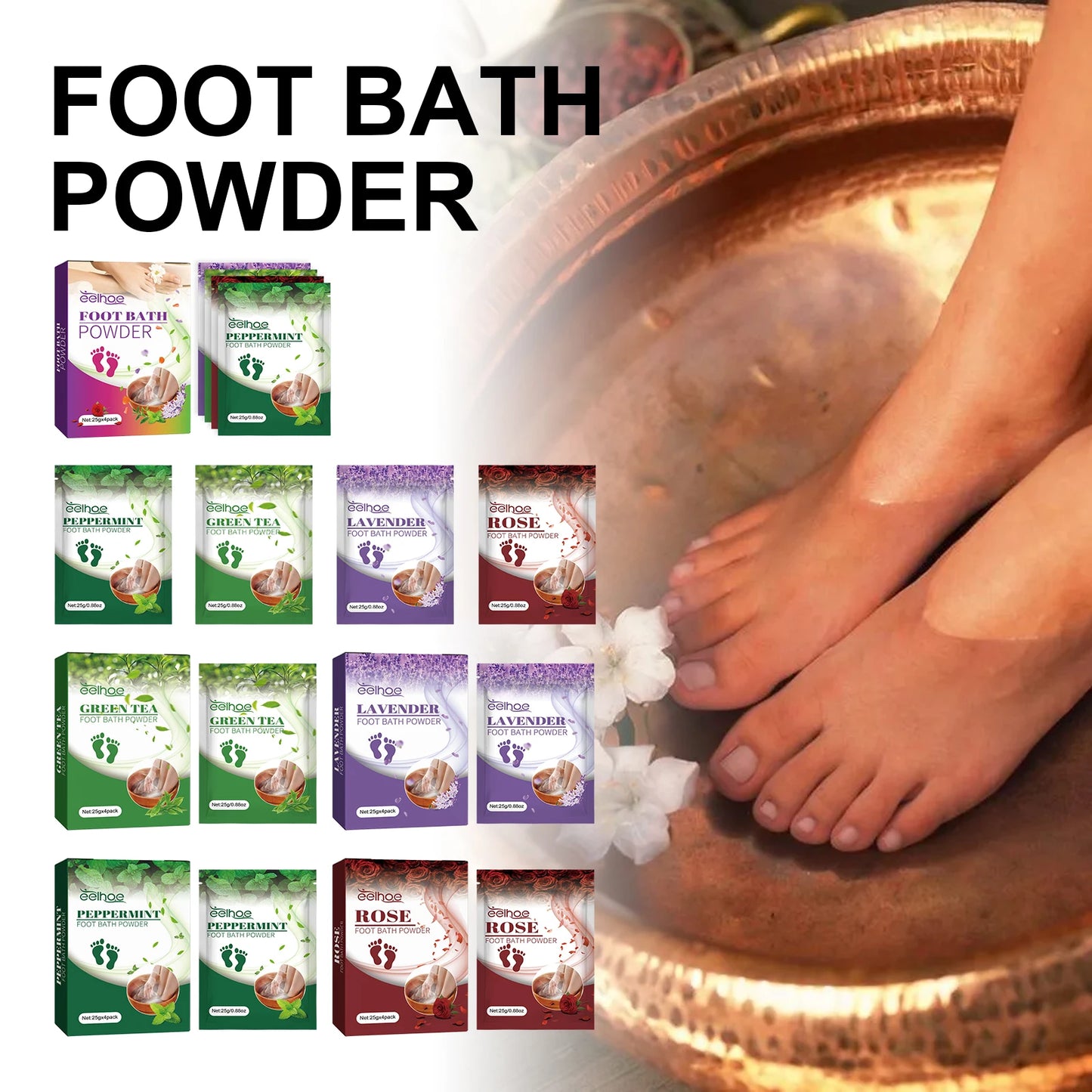 Foot Bath Salt Quickly Removing Dead Skin Soften Cuticles Reduce Foot Fatigue Discomfort Foot Care Spa Foot Exfoliation Therapy Peaceful Pleasures Health and Wellness