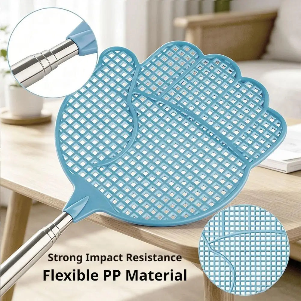 Adjustable Stainless Steel Telescopic Pole Fly Swatter Flexible Bug Swatters for Kitchen, Patio & Living Room Summer Peaceful Pleasures Health and Wellness