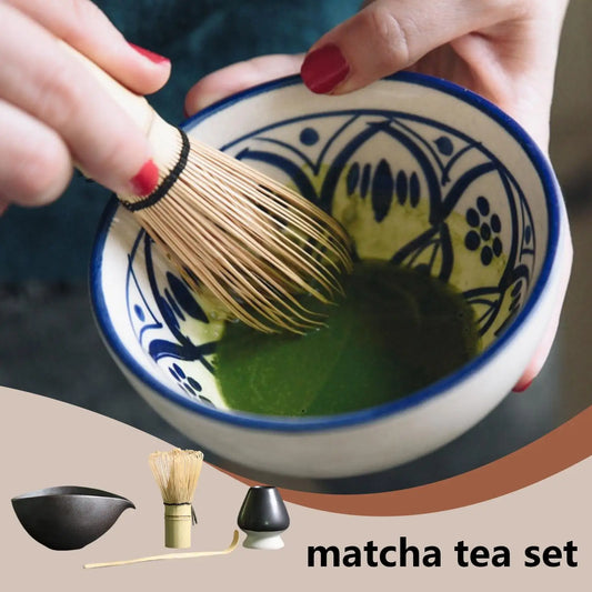 Tea Whisk Set 4-piece Ceremony Whisk Tools Traditional Tea Ceremony Kit for Bar Catering Coffee Breakfast Latte Drinks Kitchen Peaceful Pleasures Health and Wellness Coffee CN