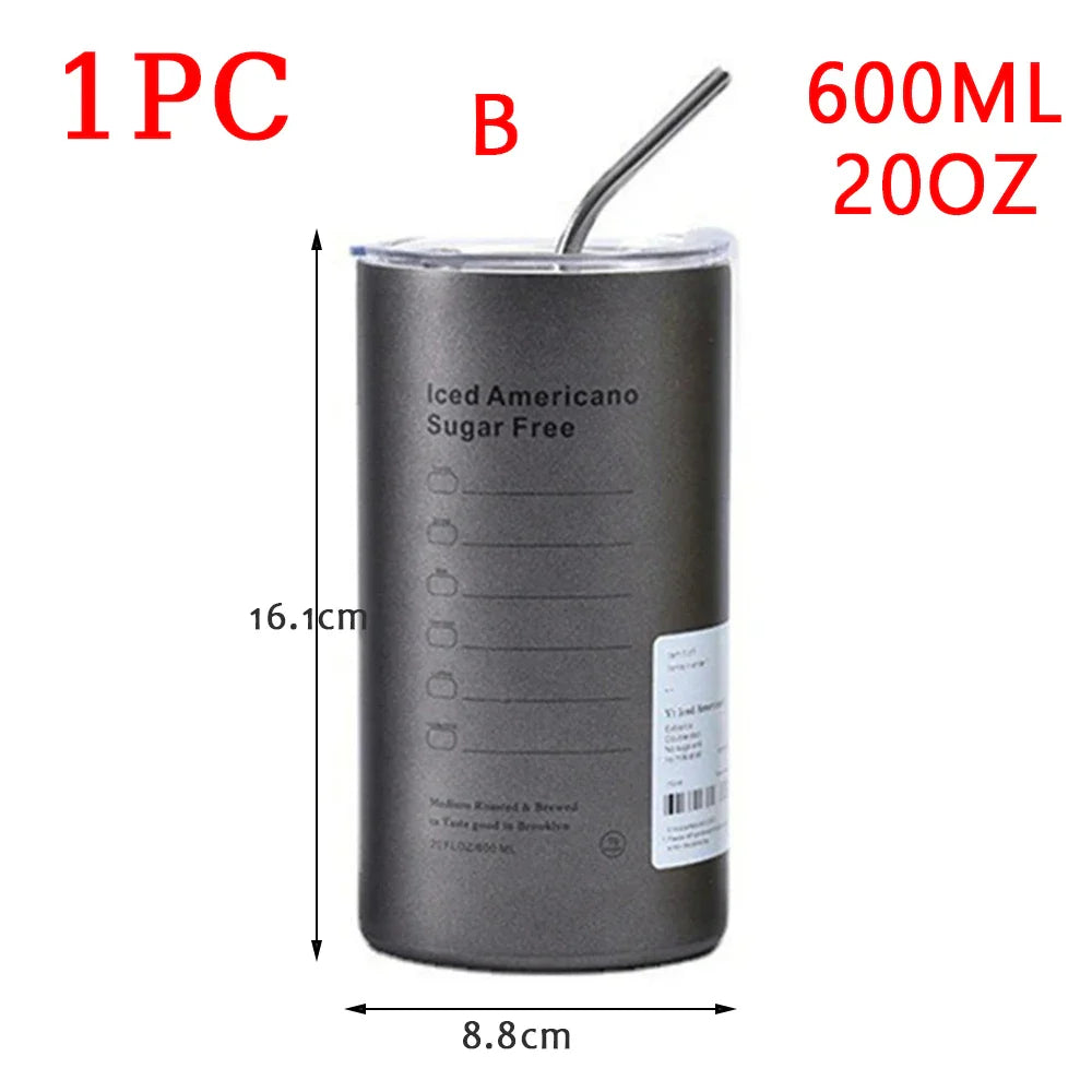 600ml Insulated Thermos Cup | 304 Stainless Steel Coffee Mug