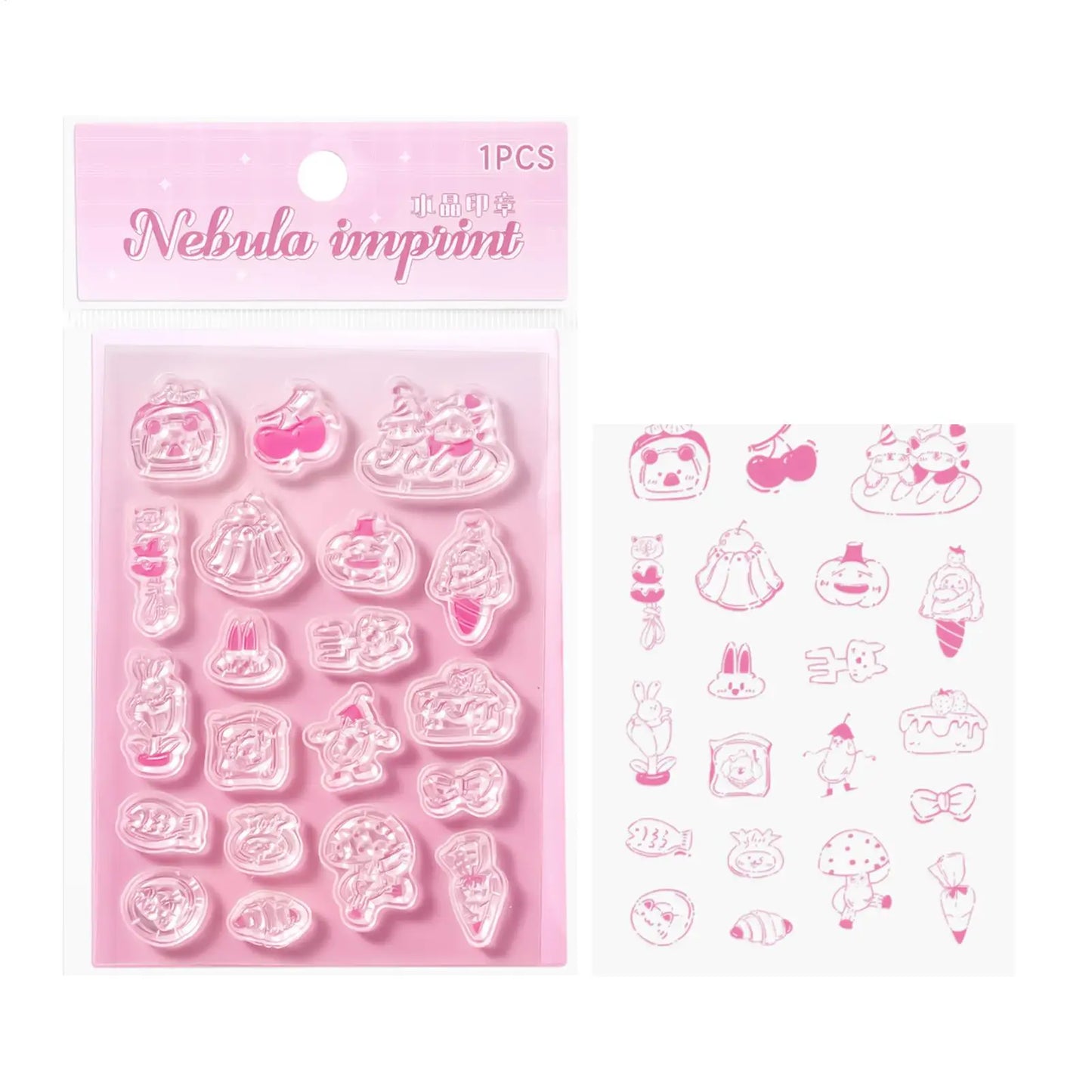 Clear Silicone Journaling Stamps with Acrylic Handle | Notebook