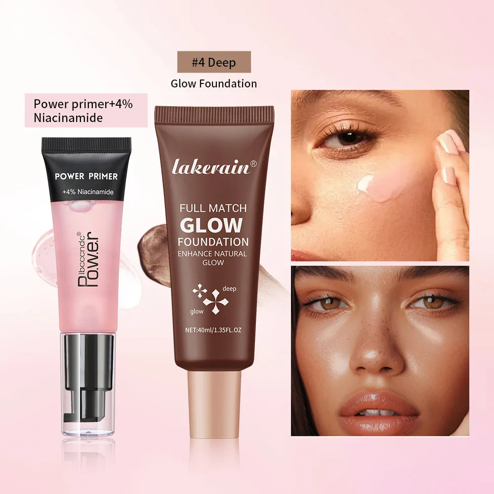 Powder Grip Primer & Glow Foundation Makeup Kit | Hydrating