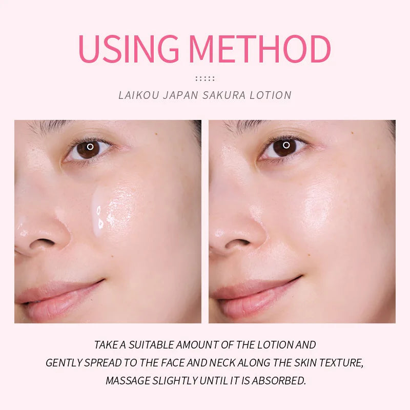 LAIKOU Sakura Face Lotion Moisturizing Essence Shrink Pores Repairing Improve Skin Elasticity 100ML Peaceful Pleasures Health and Wellness