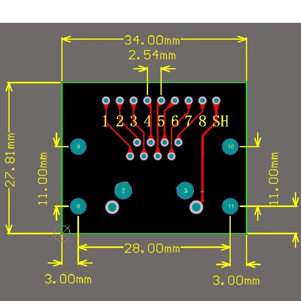 RJ45 Female to 2.54mm Pitch Terminal Adapter Board RJ45 Ethernet Port to KF128-9P Screw Terminal Breakout Board for PCB Peaceful Pleasures Health and Wellness