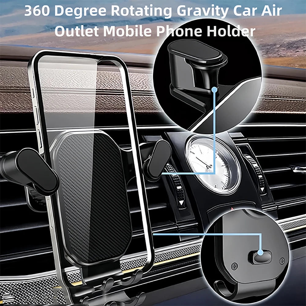 Gravity Car Air Vent Phone Holder | Universal 4.7–7" Mount